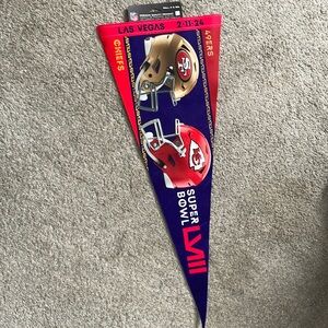 Super Bowl Pennant 2024 chiefs vs niners
